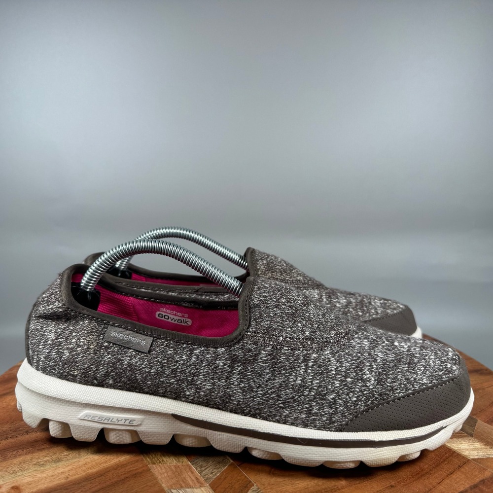 Skechers GOwalk Original Brown Marl Slip On Walking Shoes Women 7.5 SN 13760